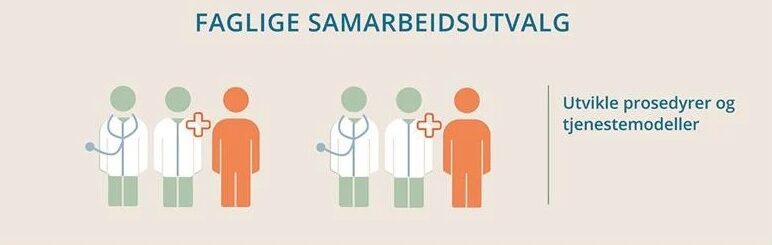 Illustrasjoner av helsepersonell som står sammen