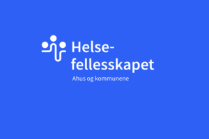 Viser logo for helsefellesskapet Ahus og kommunene og skrift Helsefellesskapet Ahus og kommunene