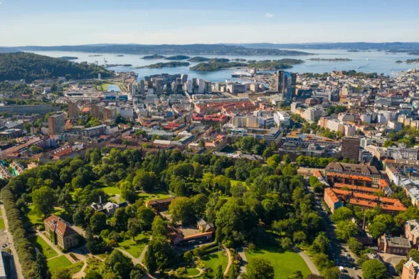 Fotografi av Oslo fra lufta