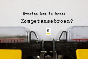 Illustrasjon av en skrivemaskin hvor det står: Hvordan bruke Kompetansebroen?