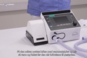 Ventilator med fuktekammer på siden