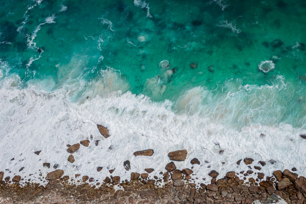 Aerial,Coastline,View,Of,The,Cape,Of,Good,Hope,,South Fotografi av havlinje