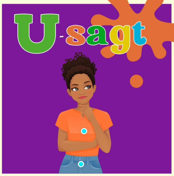 Logo: U-sagt, podkast av utviklingssenter for sykehjem og hjemmetjeneste