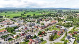 Flyfoto av Lunner kommune