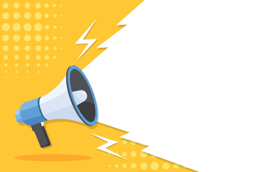 Illustrasjon av en megafon.