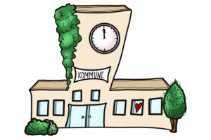 Illustrasjon av kommunebygg