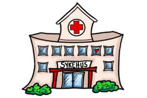 Illustrasjon av sykehusbygning