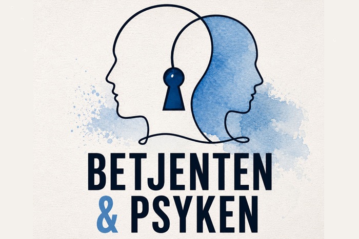 Illustrasjon av to hoder, ett blått og ett lyst, med et blått nøkkelhull i det lyse hodet